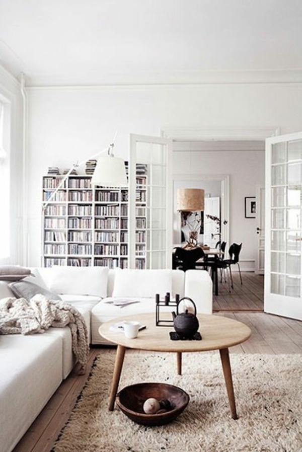 skandinavische möbel holz couchtisch wohnzimmer modern einrichten