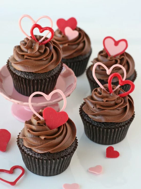 Valentinstagstorte cupcake vollmilchschokolade