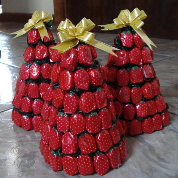 weihnachtsdeko tropischer art süßigkeiten kaubonbons erdbeer