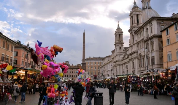 weihnachtsurlaub mit kindern rom italien weihnachtsmarkt Piazza Navona