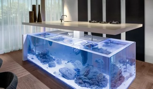Brillante wasser Aquarium Dekoration küchenblock