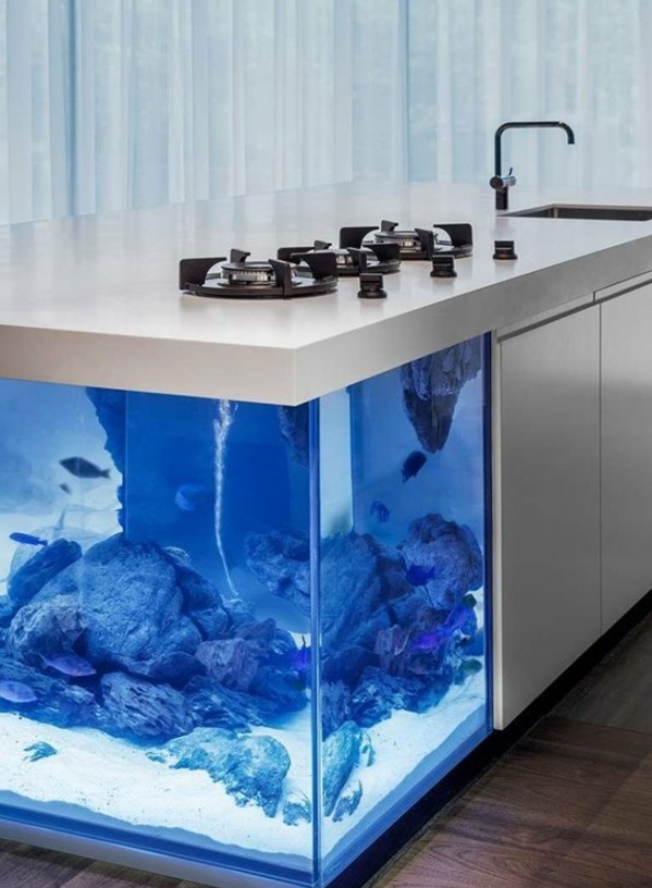 Brillante Aquarium Dekoration küchenblock