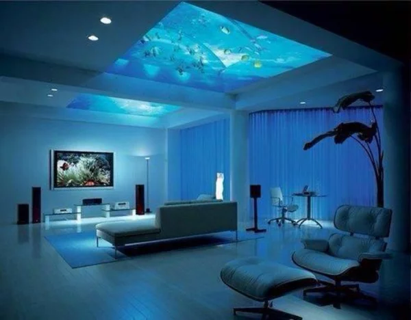 Brillante Aquarium Dekoration blau atmosphäre zimmerdecke