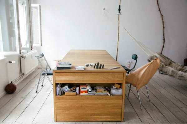 Designer Schreibtisch und ausziehbar Bett bodenbelag