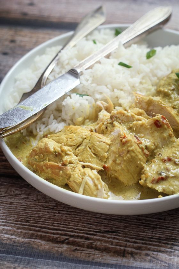 Indisch kochen indisches Essen reis hähnchen curry