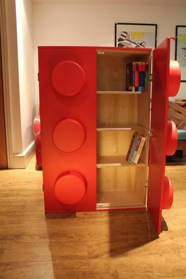 Kinderzimmer im LEGO stil einrichten rot
