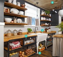 Kleine Küche einrichten – Landhausküche mit viel Stauraum