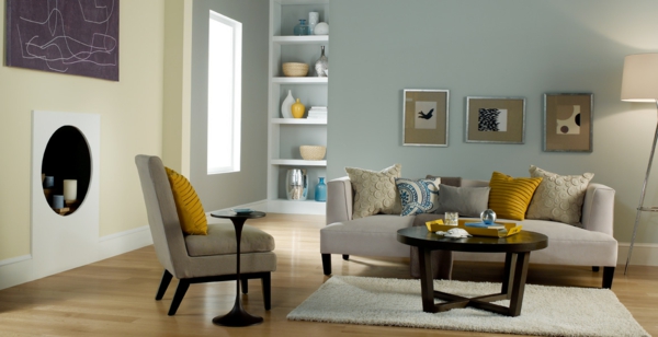 Moderne Farben für Wohnzimmer 2015 gelb