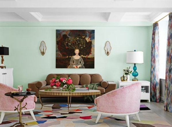 Moderne Farben für Wohnzimmer 2015 minzgrün