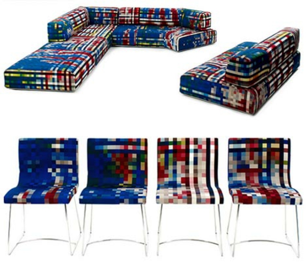 Sofa Design blau hintergrund Pixel 
