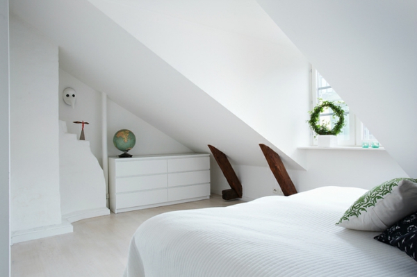Skandinavisches dachschräge schlafzimmer Design Möbel 