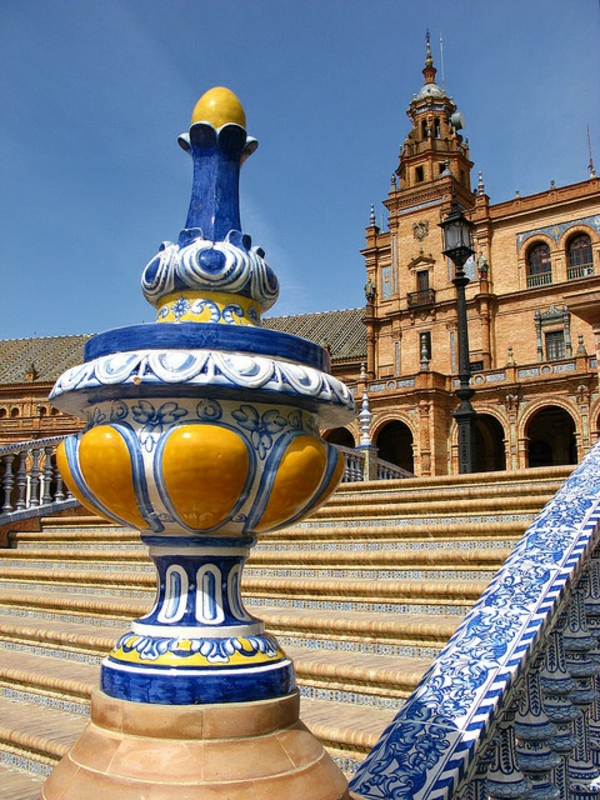 Urlaub Südspanien Plaza De España Sevilla treppen