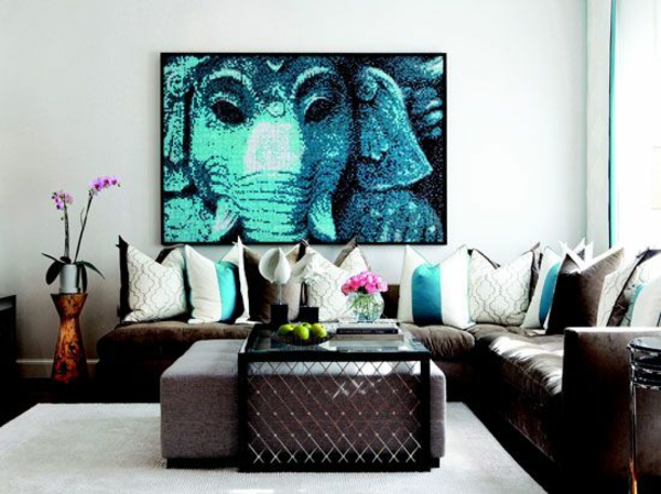 contemporary art kunst Malerei elefant blau indien