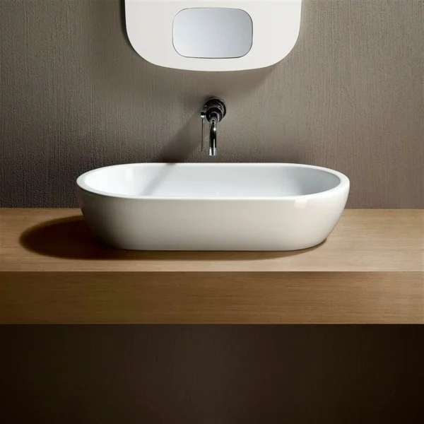 bad ideen badeinrichtung weiße waschbecken oval