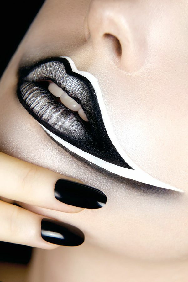 fasching schminke schminktipps karneval lippenstift schwarz weiß