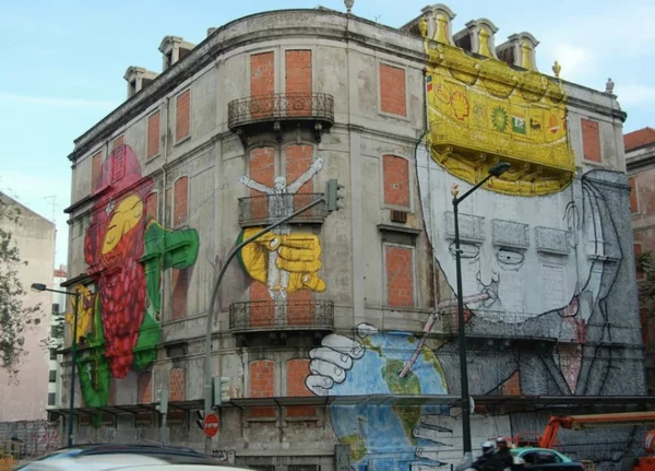 graffiti zeichnen lissabon portugal bunt