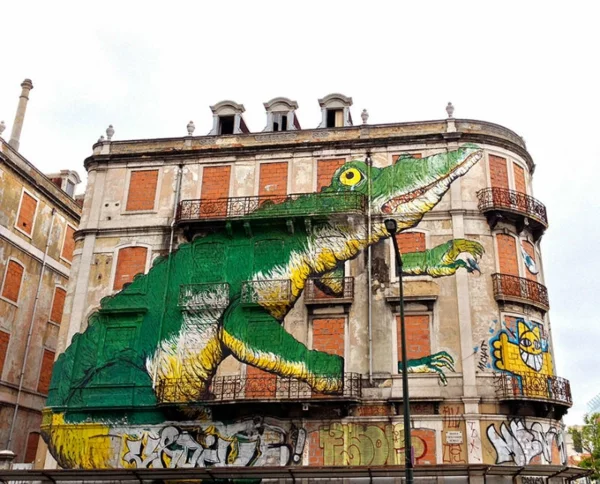 graffiti bilder lissabon portugal krokodil