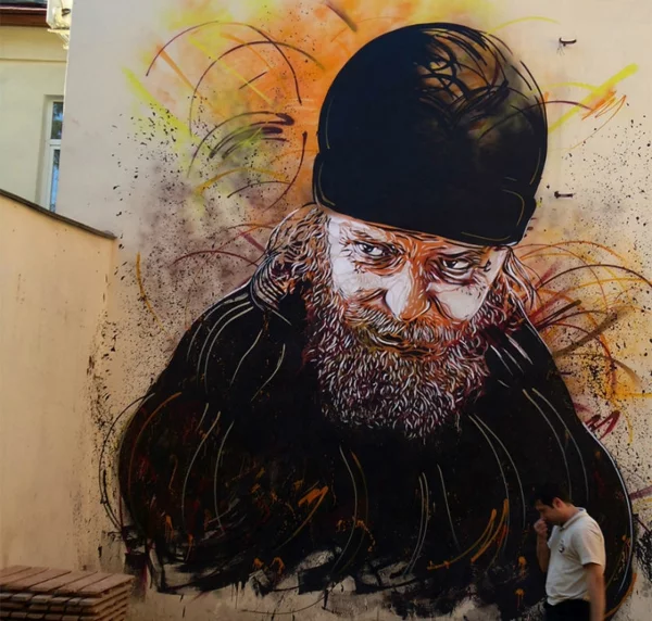graffiti kunst moskau russland alter mann