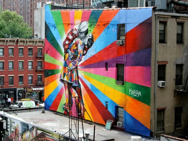 graffiti kunst new york liebespaar