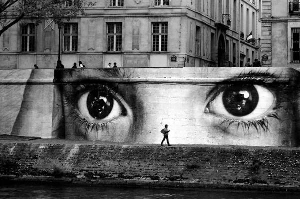 graffiti kunst paris frankreich augen ufer