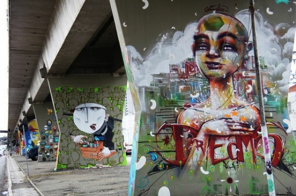 graffiti kunst sao paulo braisilien brücke