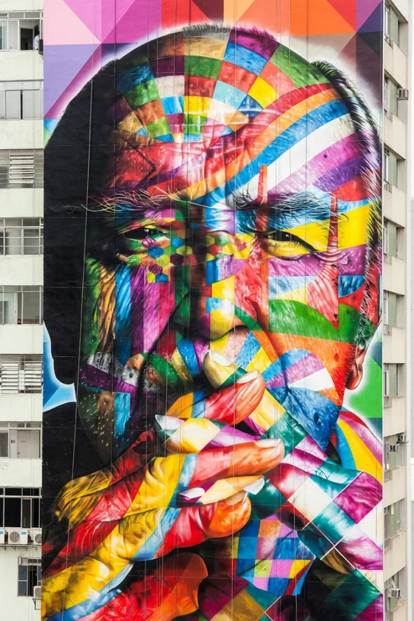 graffiti bilder sao paulo brasilien buntes gesicht