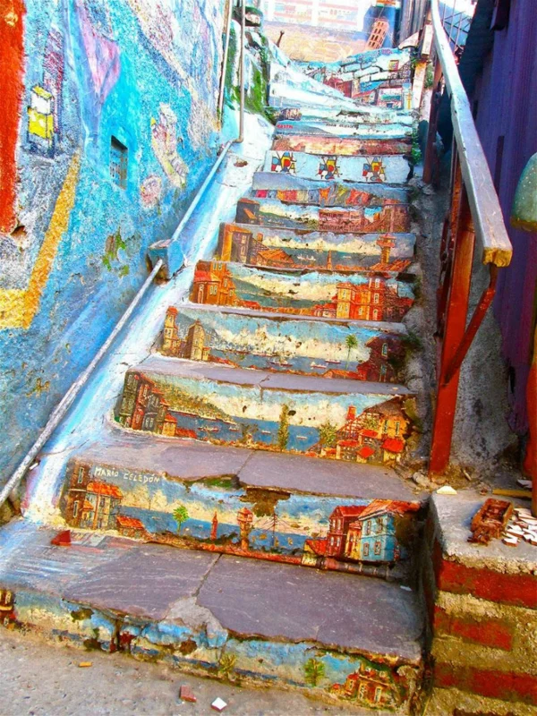 graffiti bilder valpasairo chile treppe
