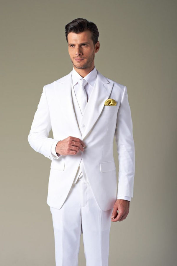 hochzeitsanzug herren komplett in weiß elegant anzüge bräutigam