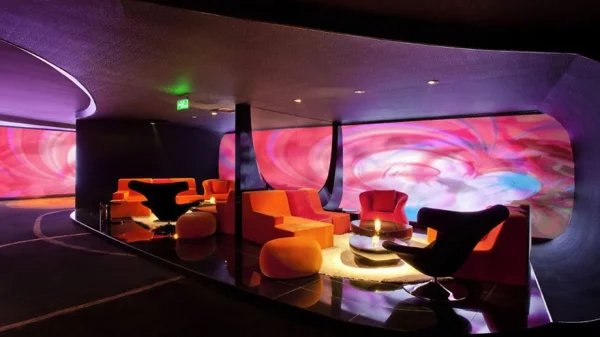 filmtheater weltweit modern kunst sofas orange