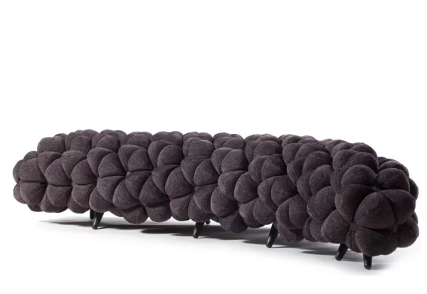 kleines modernes sofa dunkel grau raupe
