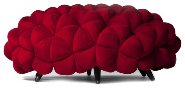 kleines modernes sofa ottomane rot