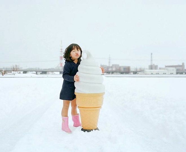 lustige kinderbilder kinderfotos Nagano Toyokazu tochter eis