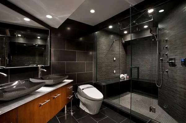 luxus badezimmer duschkabine glastüren