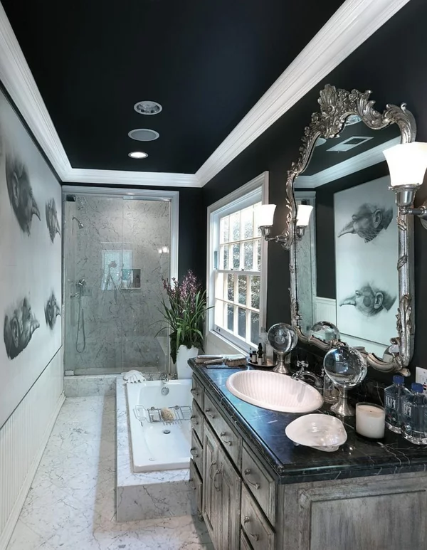 luxus badezimmer marmor bodenbelag duschkabine