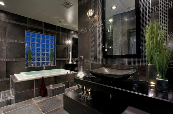 luxus badezimmer schüsselförmiges waschbecken grau