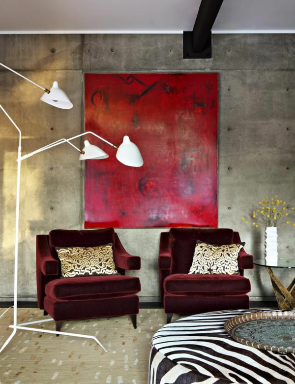 moderne kunst stehlampe sofas zebra