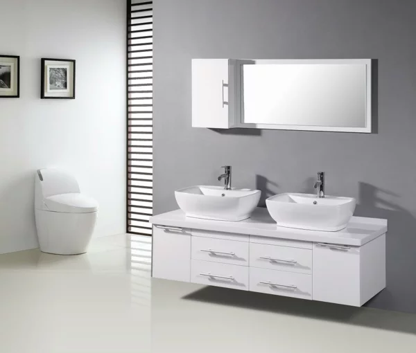 moderne waschbecken weißer unterschrank bilder badezimmer