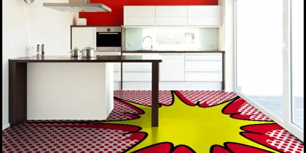 pop art merkmale innendesign bodenbelag küche