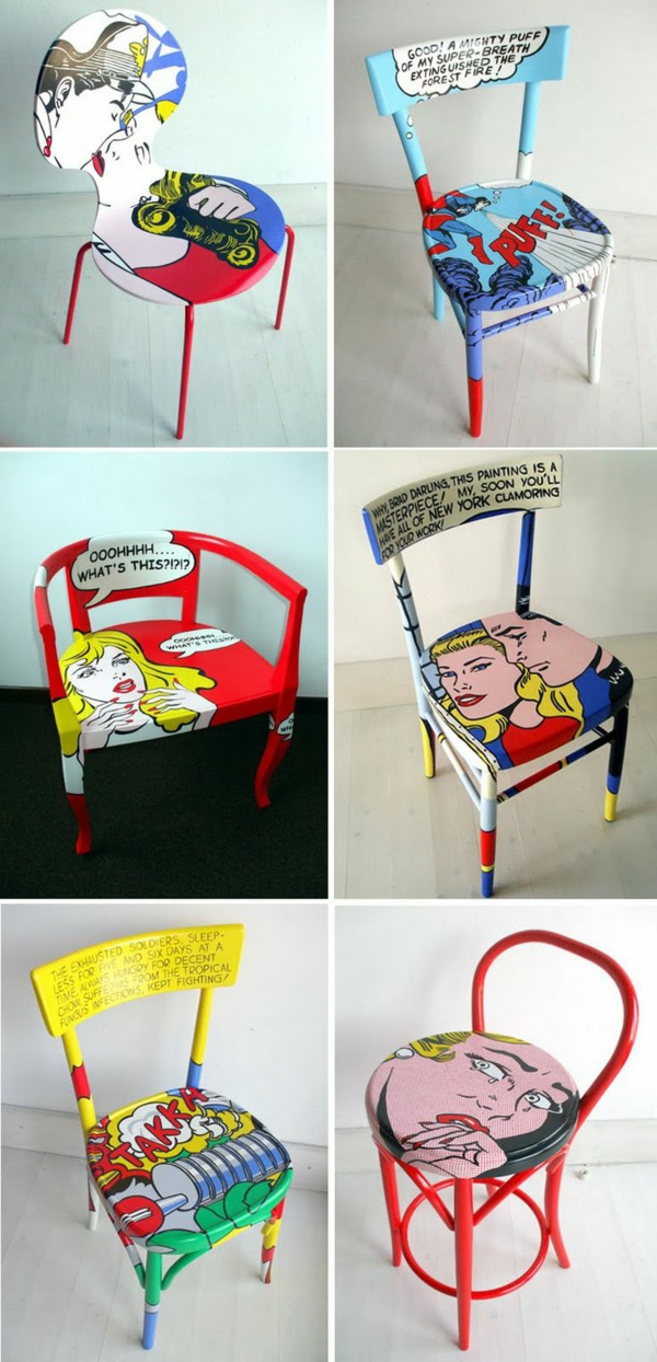 pop art merkmale innendesign designer stühle