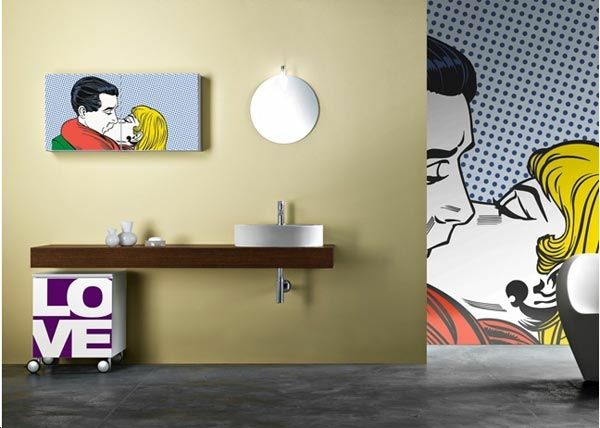 pop art merkmale innendesign mederne badezimmer