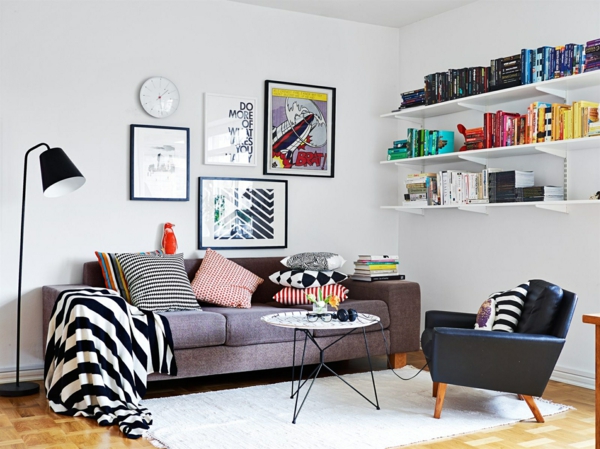 skandinavische design möbel zebramuster