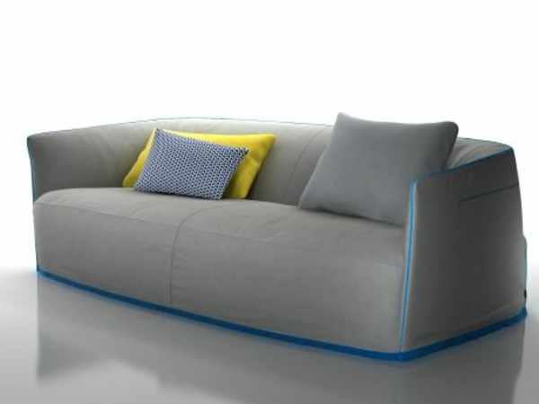 sofa mit relaxfunktion Jean Marie Massaud grau weich