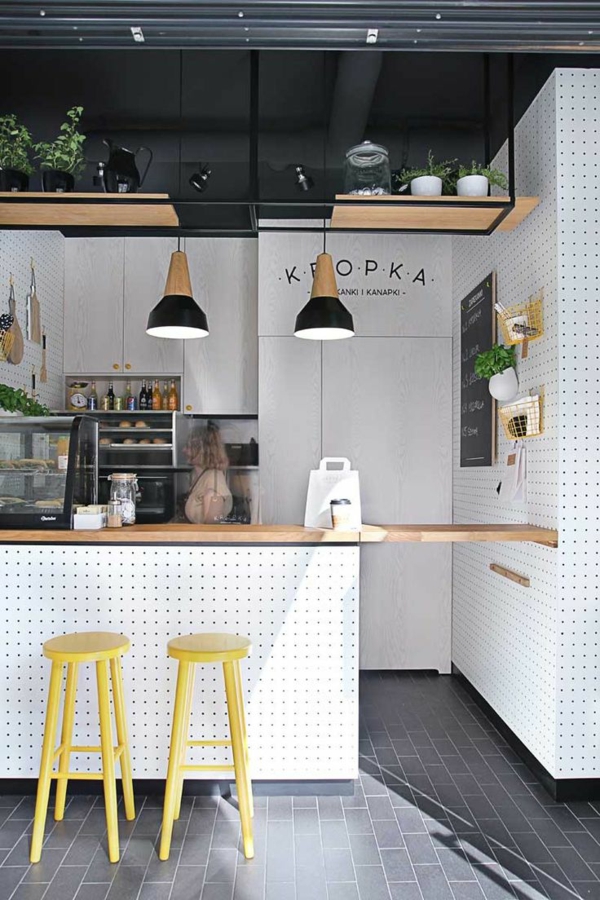 wohnzimmer Innendesign Ideen trends gelb küchenhocker