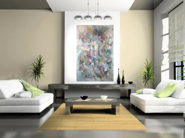malerei kunst wohnzimmer sofas couchtisch
