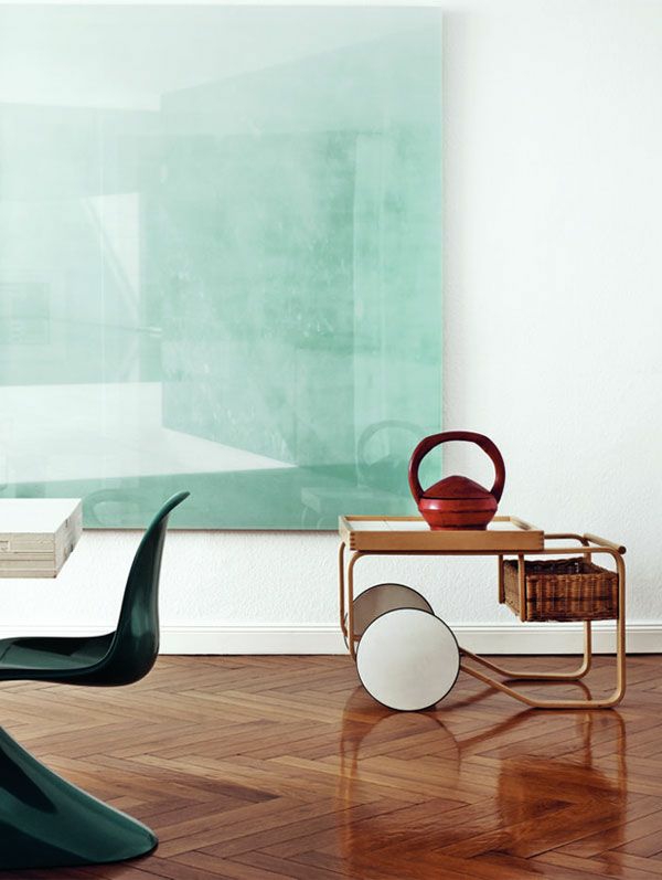Farbgestaltung im Wohnzimmer Farbideen Wohntrends 2015 minzgrün wand