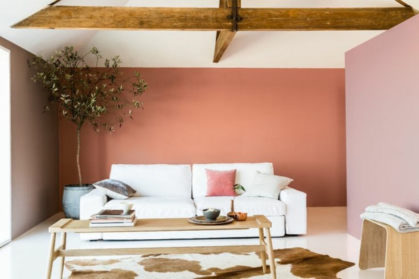 Wohnzimmer Farbideen Farbgestaltung 2015 rosa wände