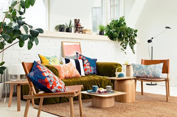Farbgestaltung Wohnzimmer Farbideen Wohntrends 2015  sofa
