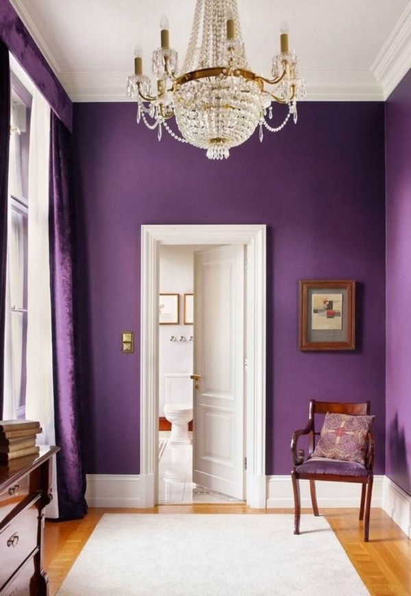 Farbgestaltung Wohnzimmer Farbideen Wohntrends 2015 violett wände