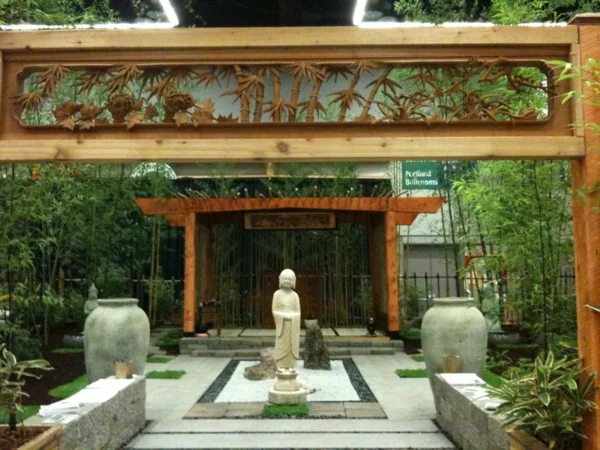 Zen Garten Anlegen japanische pflanzen beton platten