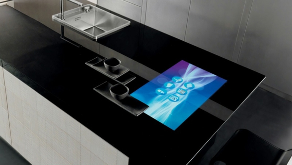 arbeitsplatten für küchen elegant schwarz küche einrichten